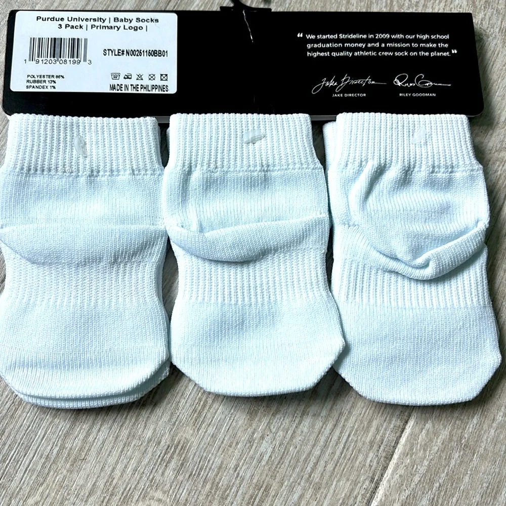 Strideline Purdue Boilermakers Infant Socks White size 0-12 months